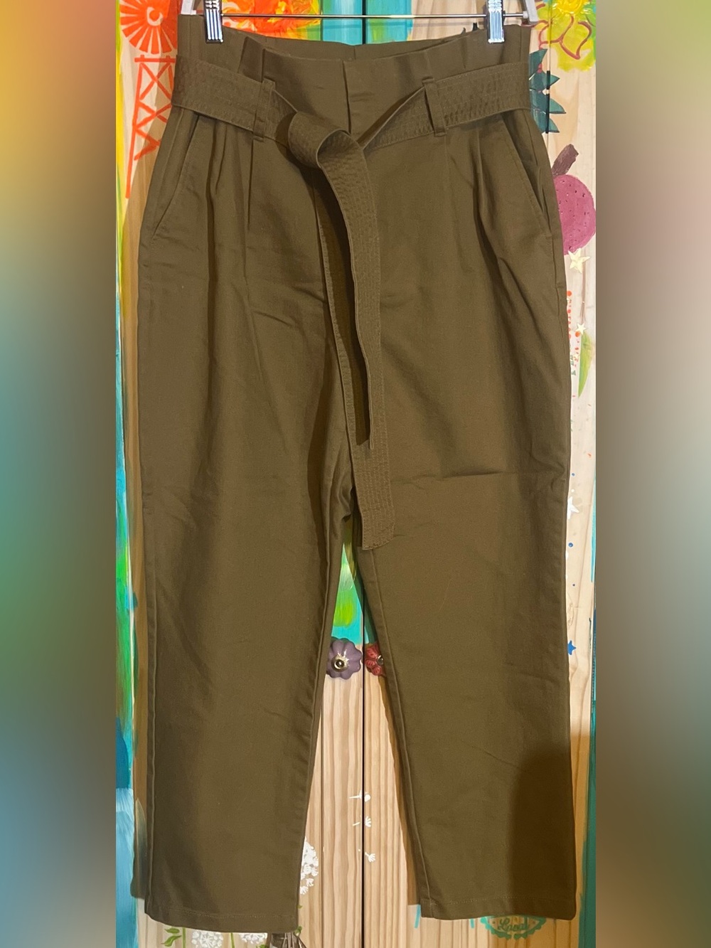 🌿 A New Day for Target Olive Green Paperbag Waist Pants